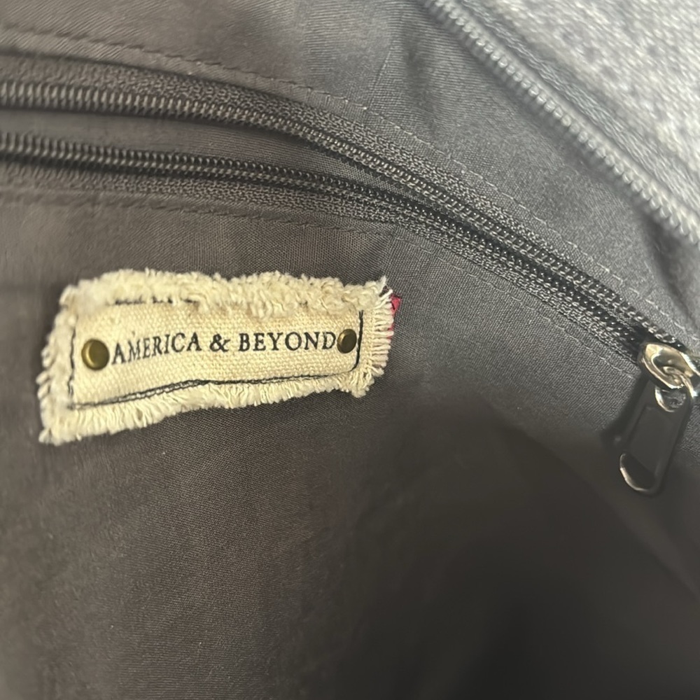 America & Beyond Gray Embroidered Overnight Bag TOT5513B - Picture 8 of 14